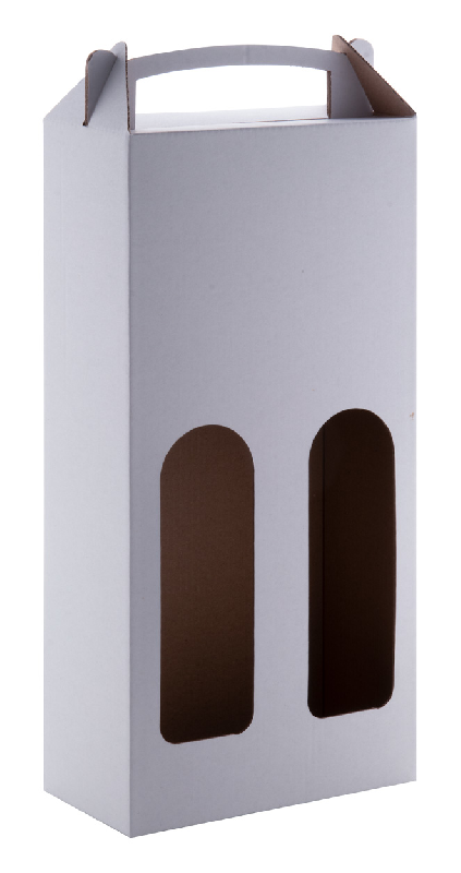 Boîte à vin en carton ondulé - impression quadri sur mesure avec poignée - pour 2 bouteilles de 0,75L_1