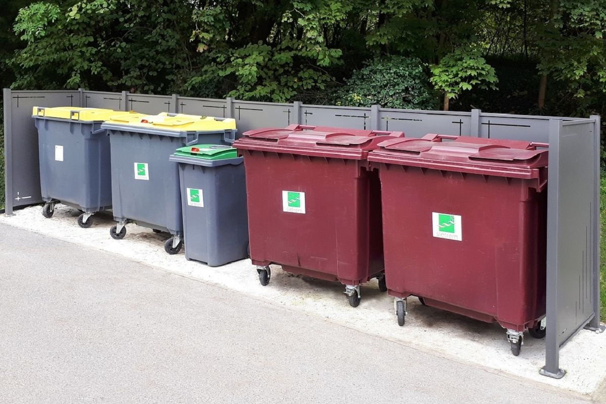 Cache conteneurs sans toit - Série CCS - Panneaux modulables en forme droite, U ou C avec passage de 0,98 m_1