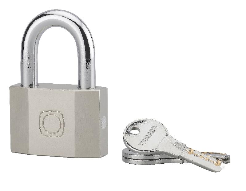 Cadenas à clé Octo 60mm - Anse acier cémenté nickelé - 3 clés réversibles - Réf. 00290054 - THIRARD_1