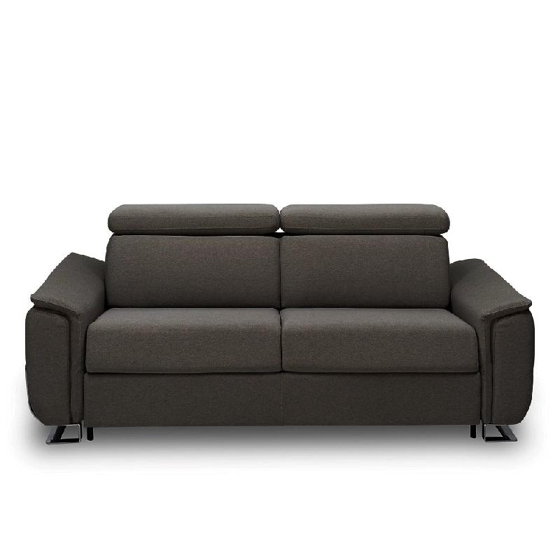 Canapé convertible express Réaumur 160 cm - Matelas 16 cm en tweed gris graphite - Fabrication italienne_1