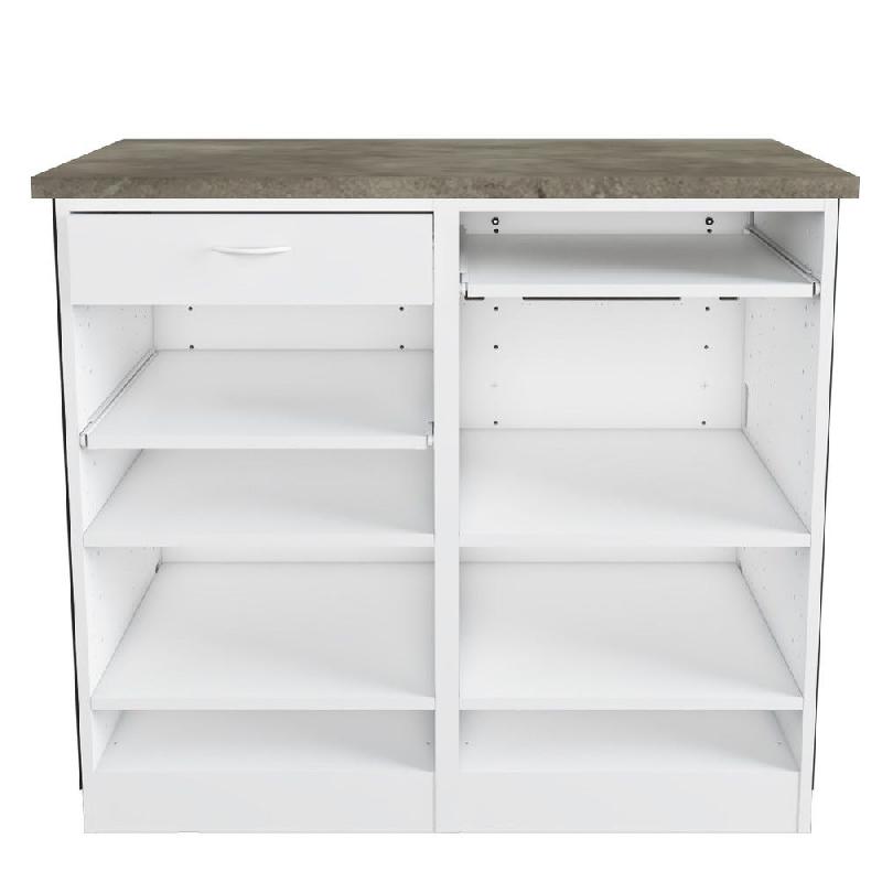 Comptoir Minimaliste G finition béton et gris anthracite L116xP58xH100cm_1