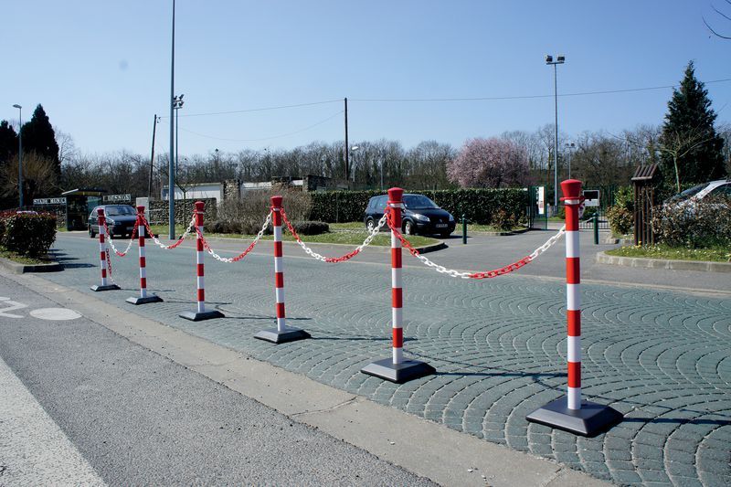 Kples6rb - barrière à chaîne poteaux en plastique lestés - signals - h 950 mm_1