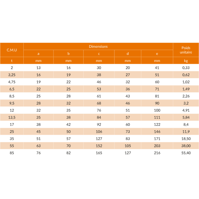 Manille droite haute résistance - axe boulonné et goupillé - REF : 43200_1
