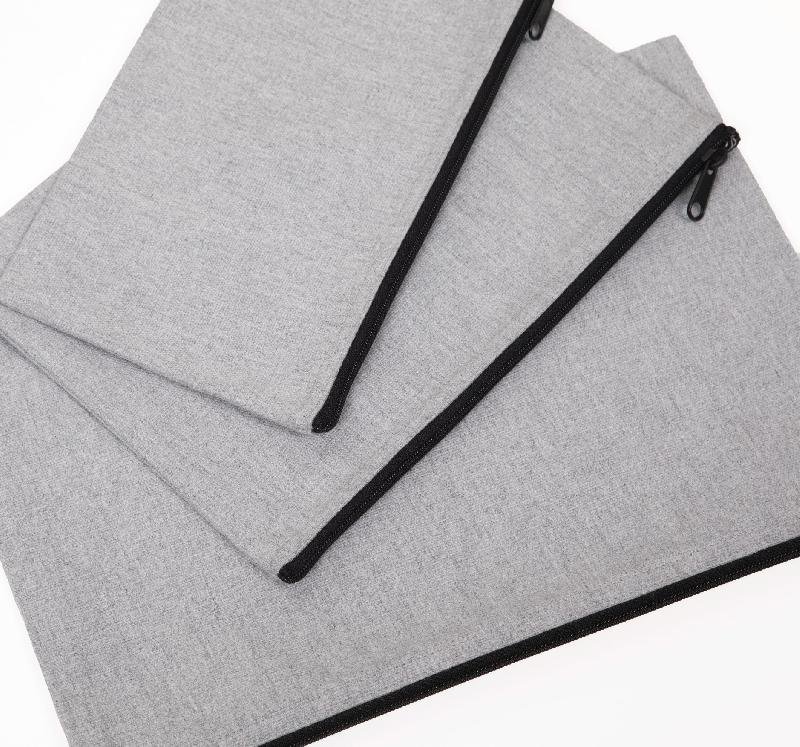 Pochette zippée recyclée - Kimood - Réf: KI5701 - 75% coton recyclé, tailles et couleurs variées_1