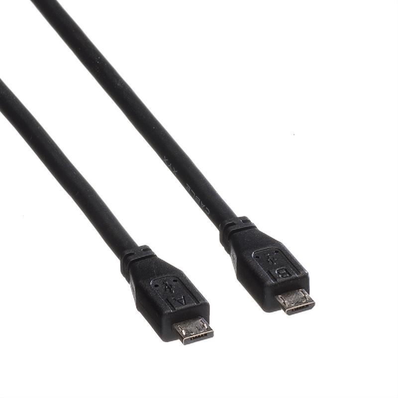 ROLINE Câble USB 2.0, Micro USB A mâle - Micro USB B mâle, 1,8m_1