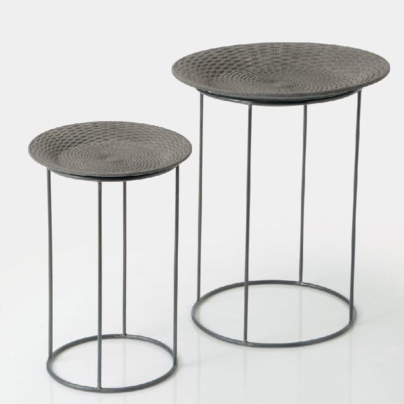 Selette metal gris corbeille tressée L49 x P50 x H61_1
