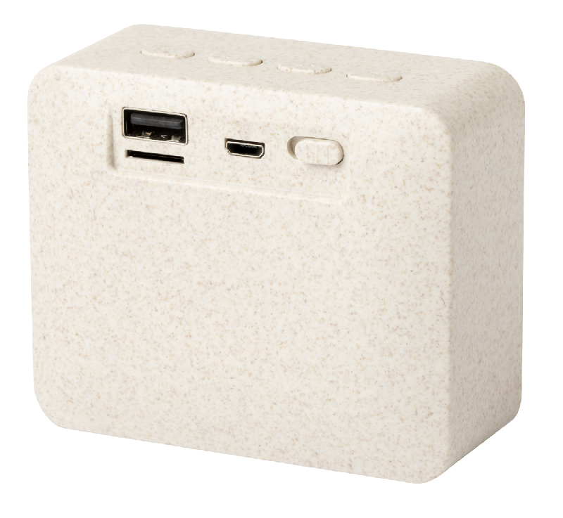 Enceinte Bluetooth - boîtier en paille de blé - pile rechargeable - lecture USB et micro SD_1
