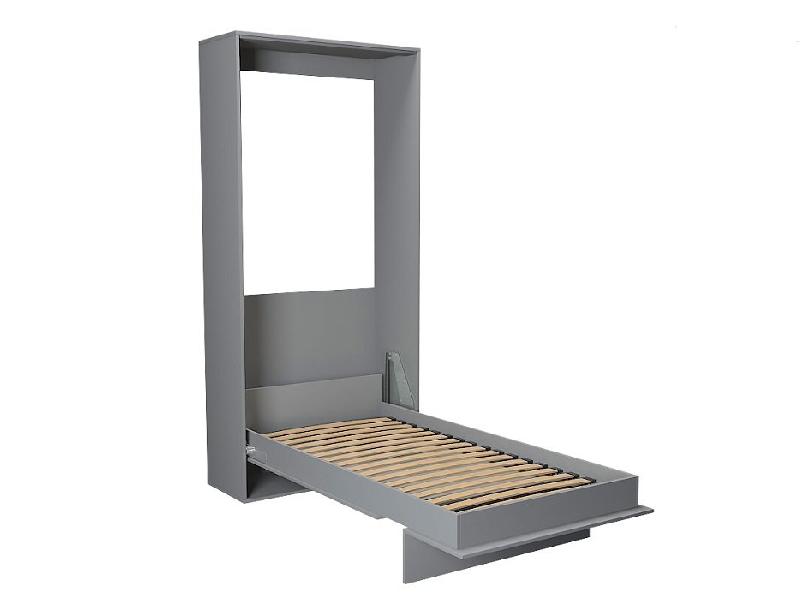 Armoire lit escamotable Kompact - ouverture assistée - coloris gris mat - couchage 90x200 cm - ultra plate pour gain de place_1