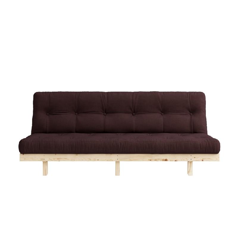 Banquette convertible futon LEAN PIN marron - Couchage 130x190 cm - Structure en pin massif_1