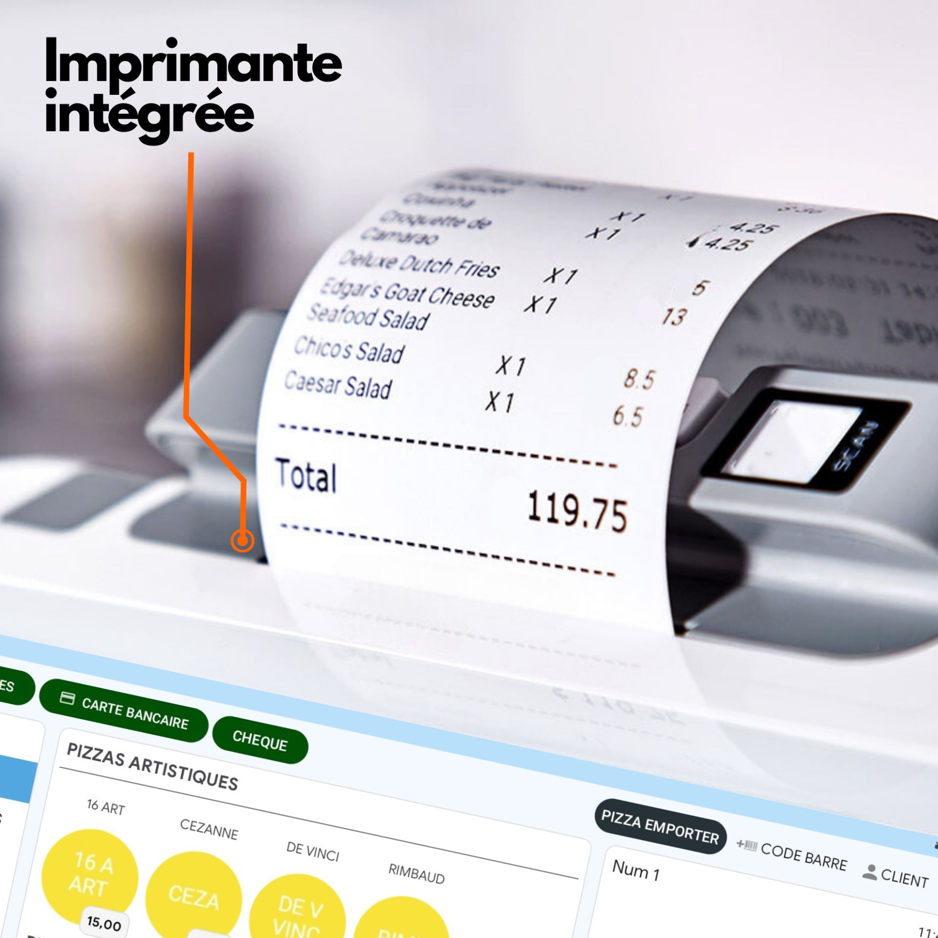 Système de point de vente avec terminal tactile 13 pouces