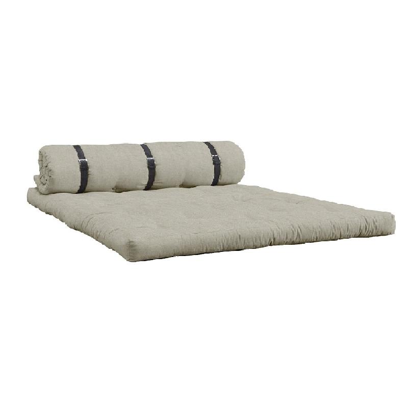 Canapé futon convertible Buckle-Up Sofa - couleur lin - design et ultra résistant - 140x200 cm_1