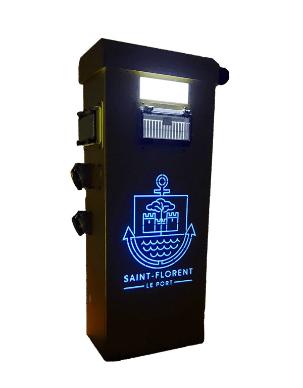 Octan - Borne marina en aluminium et inox - Distribution eau et électricité - Dimensions H.75 cm x L.21 cm x P.11 cm_1