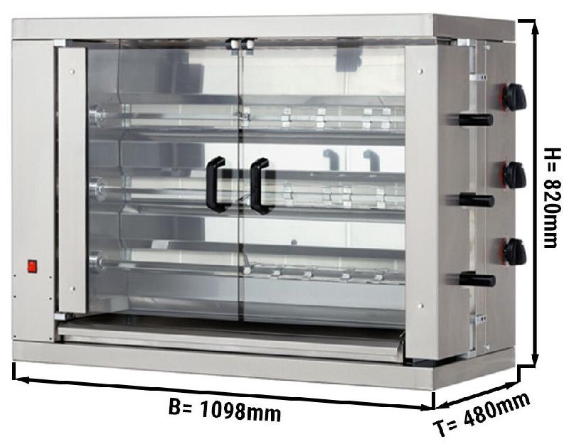 Rôtissoire à gaz professionnelle avec 3 broches pour 18 poulets_1