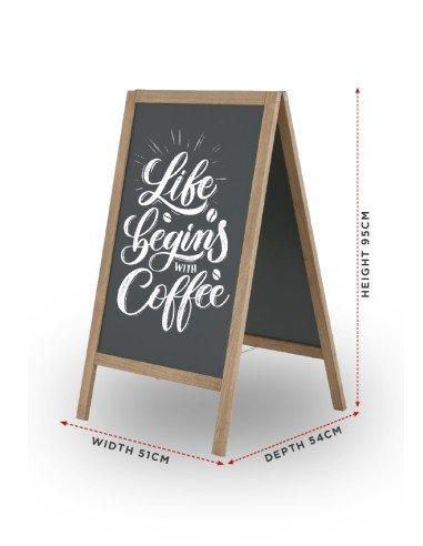 Stop trottoir en bois - 2 faces ardoise magnétiques - Structure + magnet RV - Référence: PE-STOP-TROTT-BOIS_1