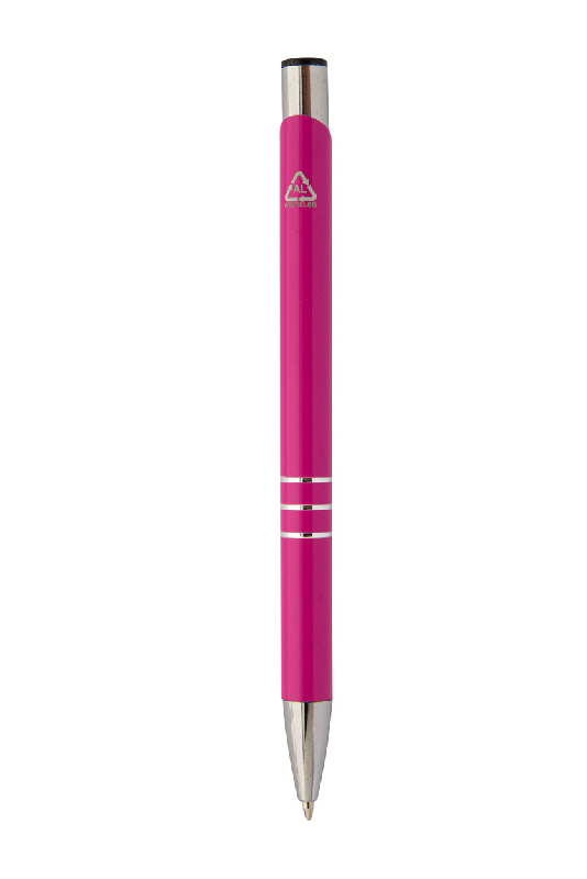 Stylo en aluminium recyclé - encre bleue - couleur fuchsia - 7 gr_1