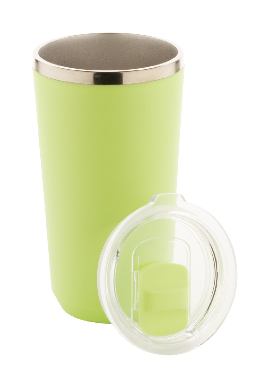 Mug thermos - isotherme en acier inoxydable à double paroi - 500 ml - couleur vert citron_1