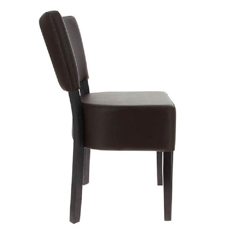 Chaise d'intérieur Amsterdam en bois tapissée d'un simili cuir chocolat - par 2_1