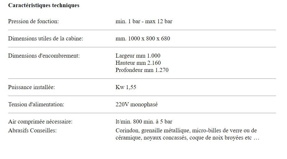 Mod. Gamma - Cabine de sablage à manches - Vespa Sabbiatrici - Puissance 1,55 kW - Filtre autonettoyant et réservoir certifié_1