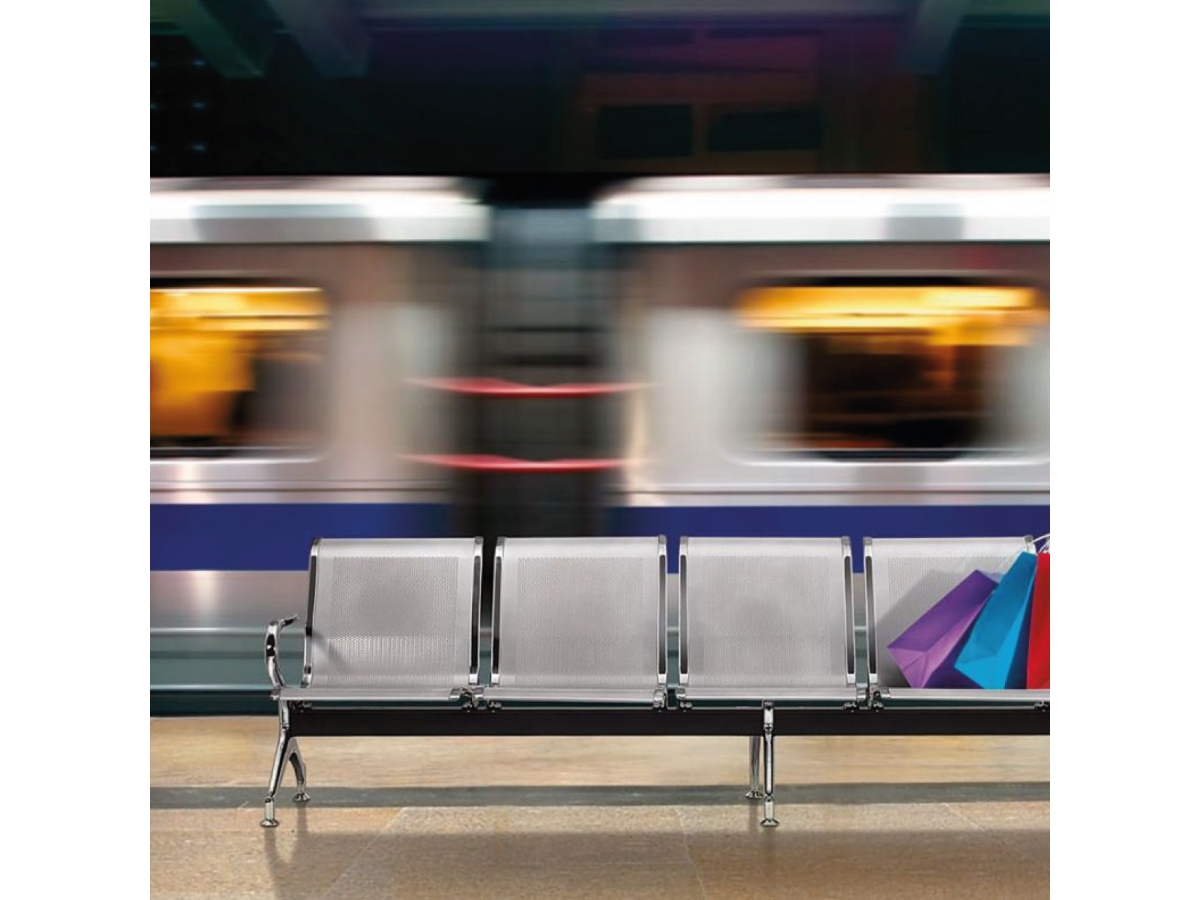 Siège sur poutre en métal micro-perforé résistant à l'usure du temps - Design élégant YONI_1