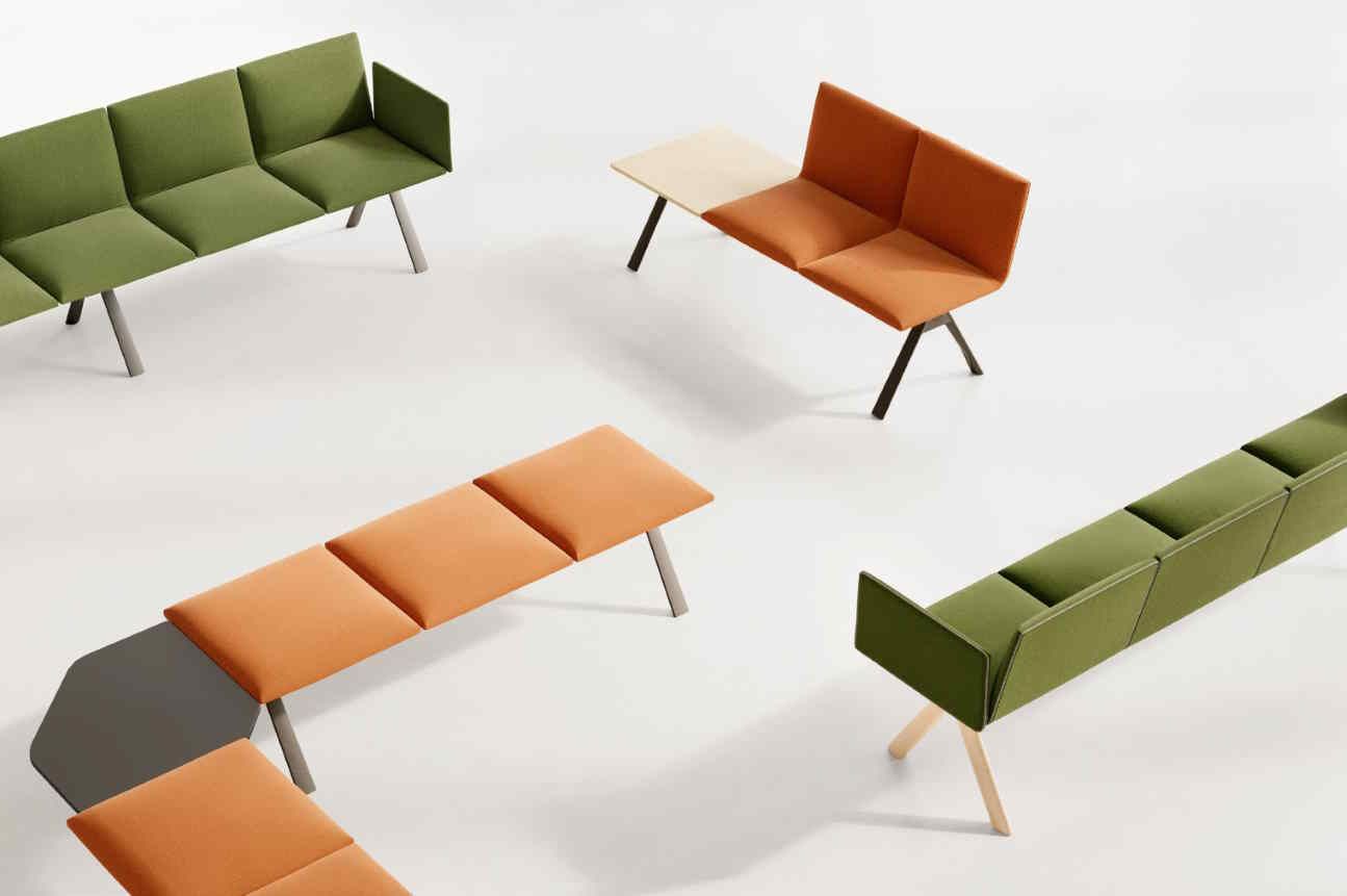 Siège d'accueil confort - SLAM-SOFT - système de poutres polyvalent avec assises carrées 55x55 cm_1