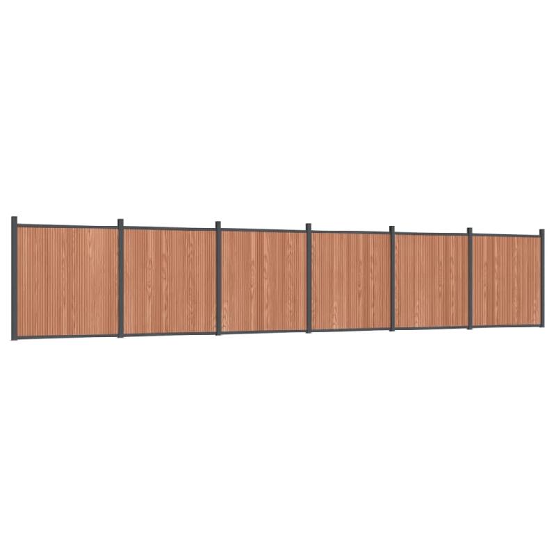 Vidaxl panneau de clôture marron 1045x186 cm wpc 3282803_1
