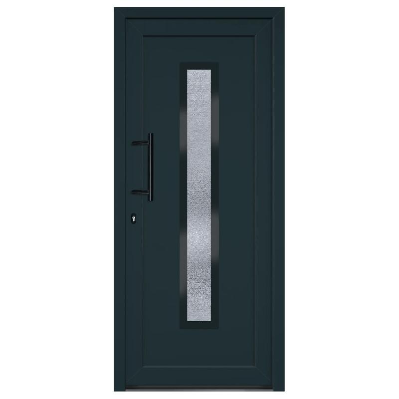 Vidaxl porte d'entrée anthracite 88x200 cm pvc 3157084_1