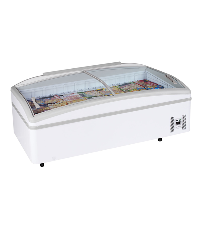 Bac réfrigéré bi-température BAKECO Blanc - avec couvercles coulissants, éclairage LED, volume utile 400 L à 750 L_1