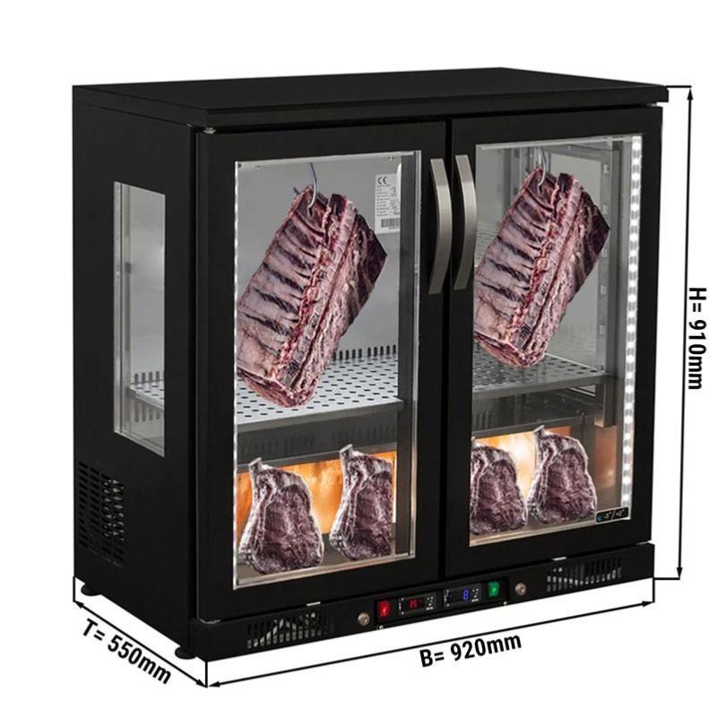 Cave de maturation dry-aging - 270 L - 2 portes vitrées - Noir | GGM Gastro_1