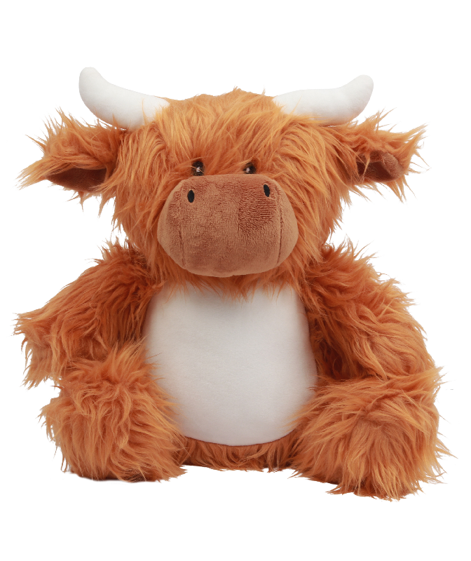 Peluche zippée vache - 100% polyester - Rembourrage amovible - Réf: MM565_1