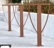 Appui vélo Lisbonne - sur platine ou scellement direct - faible encombrement - largeur 505 mm - hauteur 870 mm - tube acier 80 x 40 mm_2