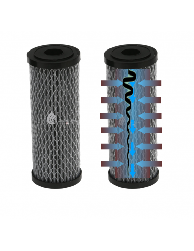 Bi-Filtre Disruptor® 10 pouces (9 3/4) - Filtre Disruptor® 10 pouces (9 3/4) Réf AD10 - Élimine impuretés, chlore, bactéries, virus - Débit élevé sans rejet d'eau_1