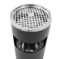 Poubelle cendrier ronde Pradet - acier thermolaqué avec liner galvanisé 12,5L - Disponible en métal ou inox_2