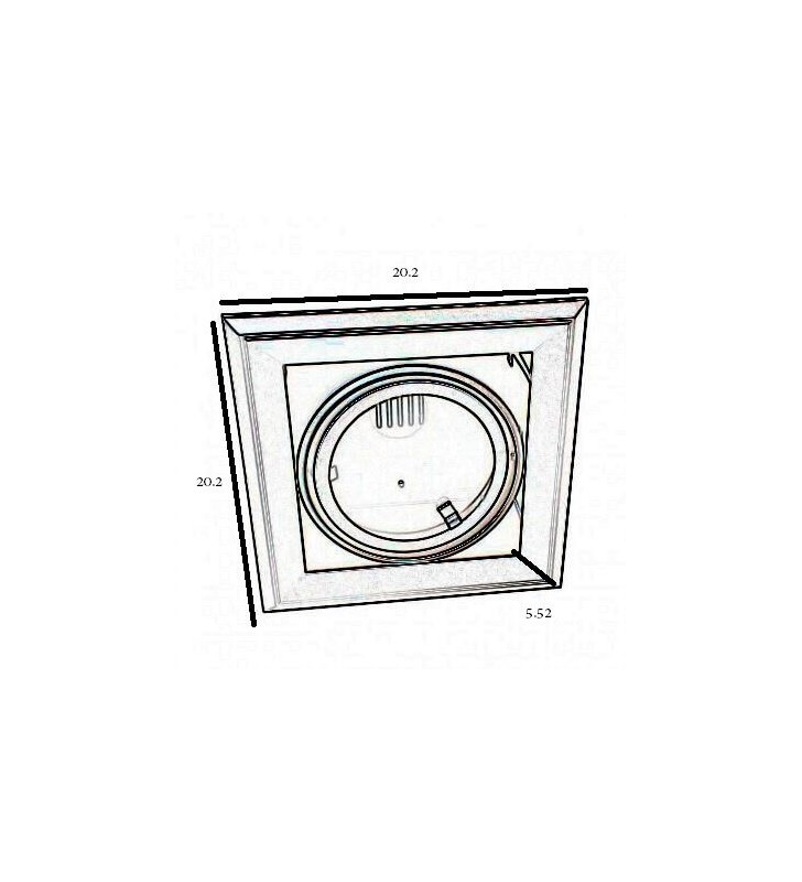 Cadre orientable encastré - pour ampoule AR111 - Réf AR111ENCN1 - Blanc - Dimensions 202x202x6 mm_1