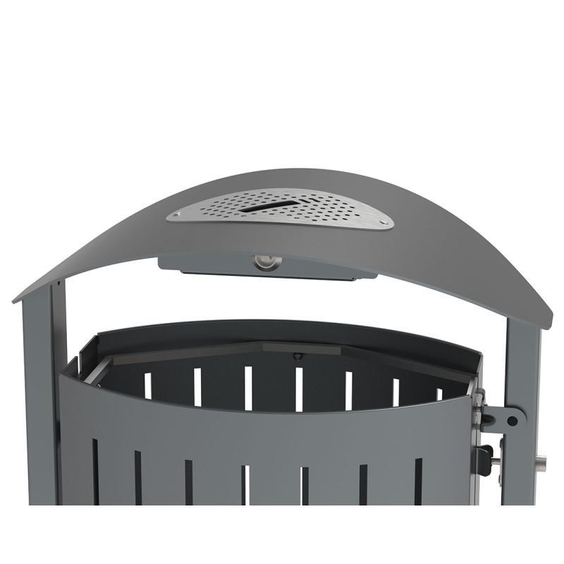 Corbeille publique Silaos en acier - 50 litres - Réf : 594148.Gpro_1
