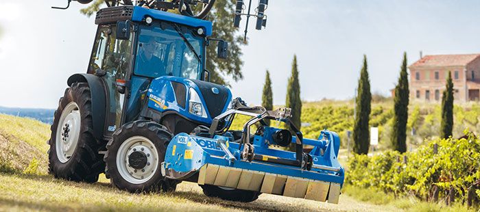 Tracteur polyvalent New Holland T4 LP avec centre de gravité bas