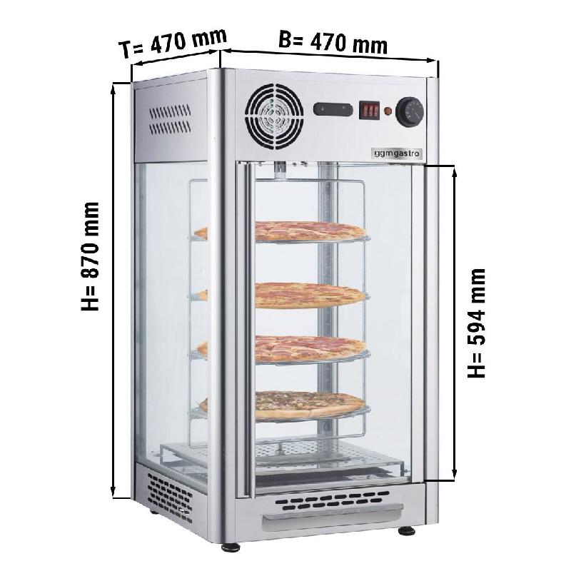 Vitrine chaude rotative - 4 niveaux - 470 mm | GGM_1