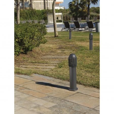 Borne Siroco IP44 E27 14W - Aluminium gris - Hauteur 65 cm - Résistante à la corrosion saline_1