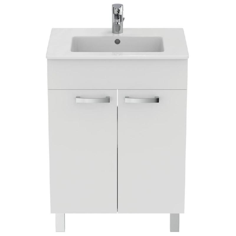 Ensemble meuble et lavabo-plan ulysse, 2 portes - blanc - 60cm_1