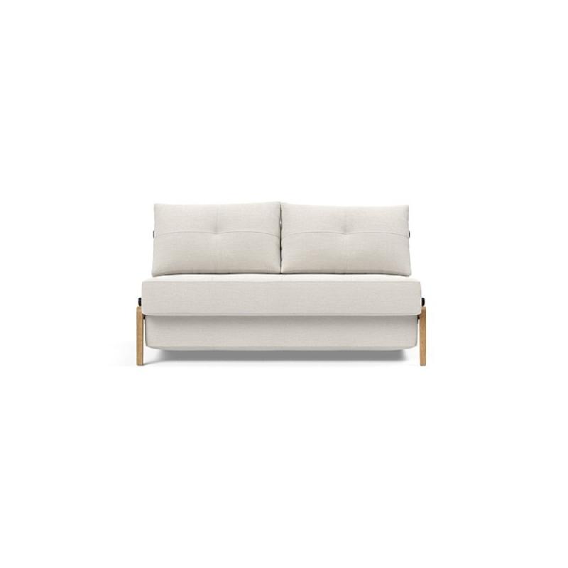 Canapé design convertible Cubed Wood 02 - Innovation Living - 200x140 cm - Tissu Vivus Dusty Off White_1