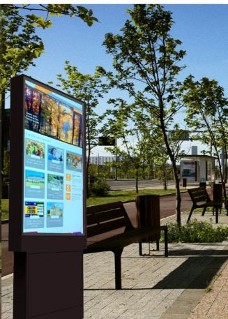 Totem lumineux outdoor LCD d'informations - haute luminosité - affichage digital moderne_1