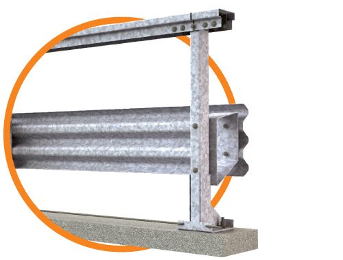 H3-W5 3 ondes - Glissière de sécurité Marcegaglia Buildtech - Barrière pour bordure de pont, 1 420 mm de hauteur_1