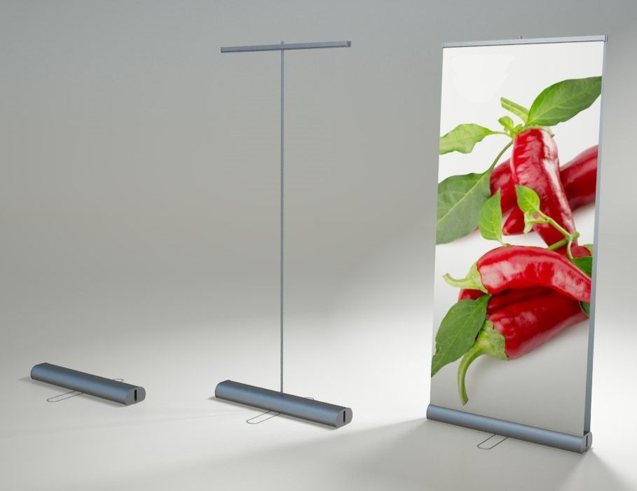 Kakémono roll-up double face - 85, 100 ou 120 cm - Enrouleur aluminium robuste et économique_1