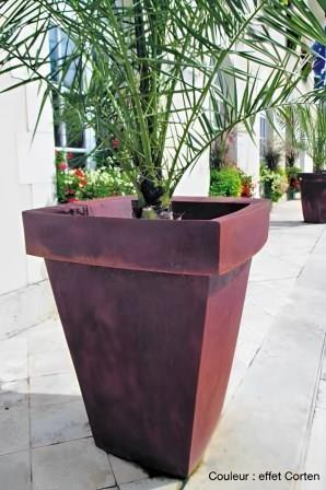 Pot géant carré DÉCO - Polyéthylène - Hauteurs 735 à 1400 mm - Largeurs 630 à 1270 mm - 21 coloris_1