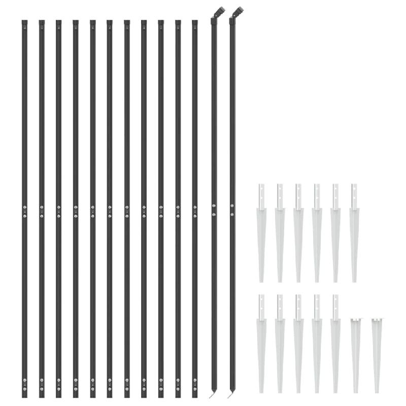 Vidaxl clôture en treillis métallique et ancrage anthracite 1,8x25 m 154253_1