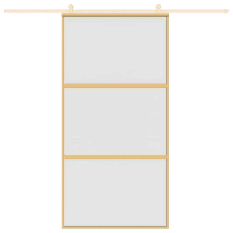 Vidaxl porte coulissante doré 102,5x205 cm verre esg dépoli aluminium 155153_1