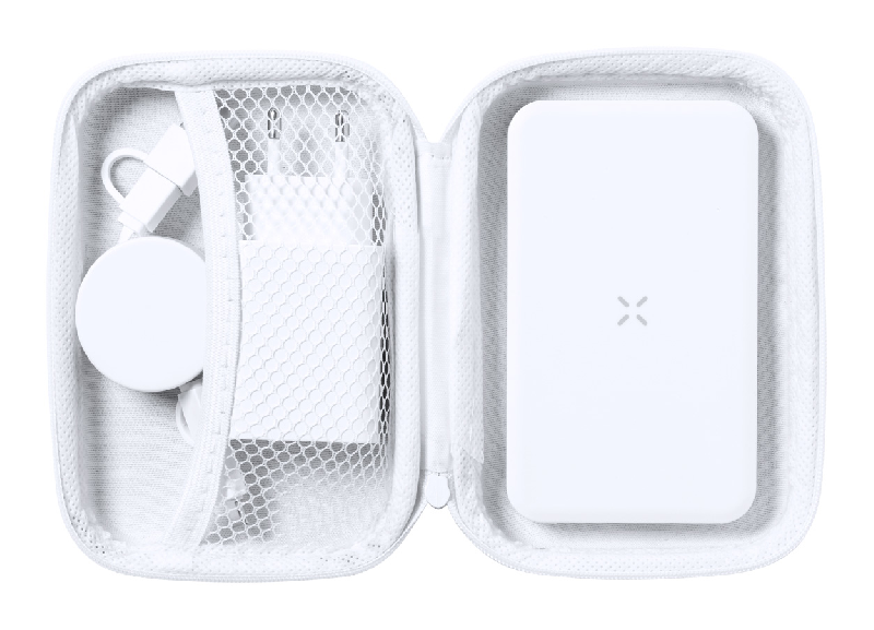 Set chargeur USB - Étui similicuir zippé avec Powerbank 4000 mAh et chargeur sans fil intégré_1