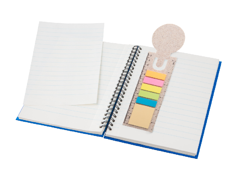 Marque-pages - règle en plastique écologique avec notes adhésives et marqueurs de page_1