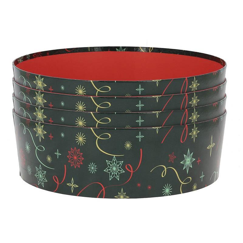 Boite carton ronde empilable Noel Vert  Ø33 -_1