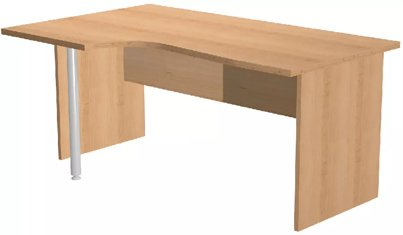 Bureau d'angle 160 x 80/100 cm compact pied panneau So Presto - Aulne, À droite, Chêne, 160 x 100 cm_1