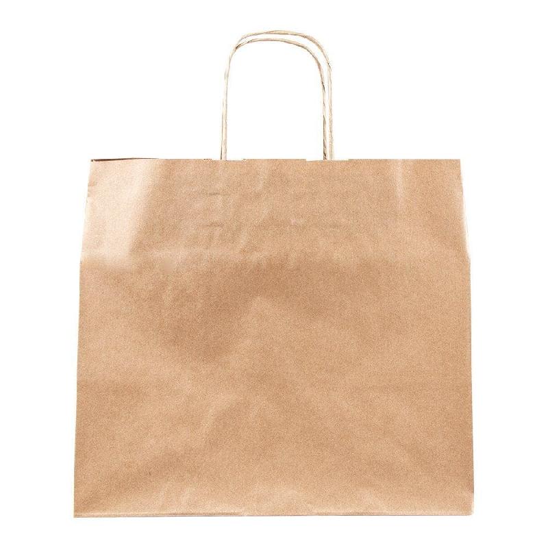 Sac traiteur kraft brun poignées torsadées 32+21x28,5cm - par 250_1